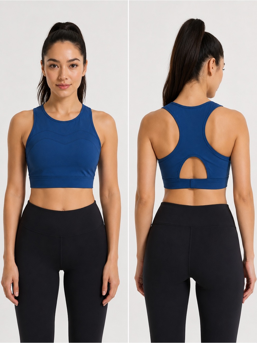 Maaree Blue Large Support Bust Racerback‎ Crop Sports Bra